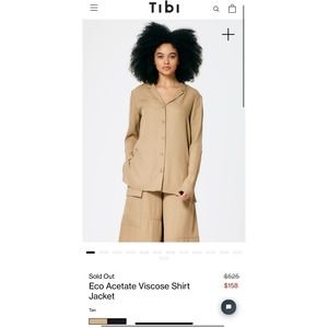 Tibi Tan Eco Acetate Viscose Shirt Jacket